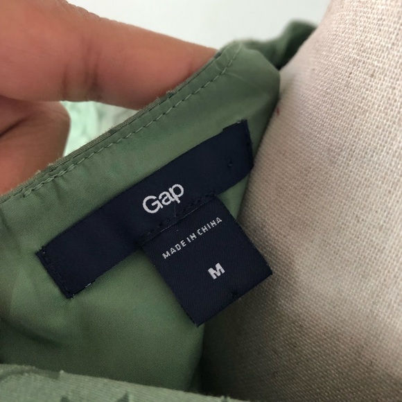 [SOLD] GAP Green Floral Peplum Hem Shift Dress M - Picture 7 of 7